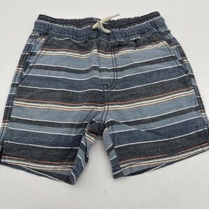 Cotton On kids Little Boys Size 4 Blue Striped Adjustable Waist Cotton Shorts